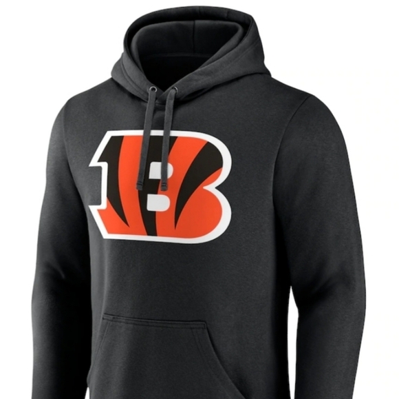 Cincinnati Bengals Football Team Hoodie Sweatshirt Black & Orange w White - Picture 1 of 7